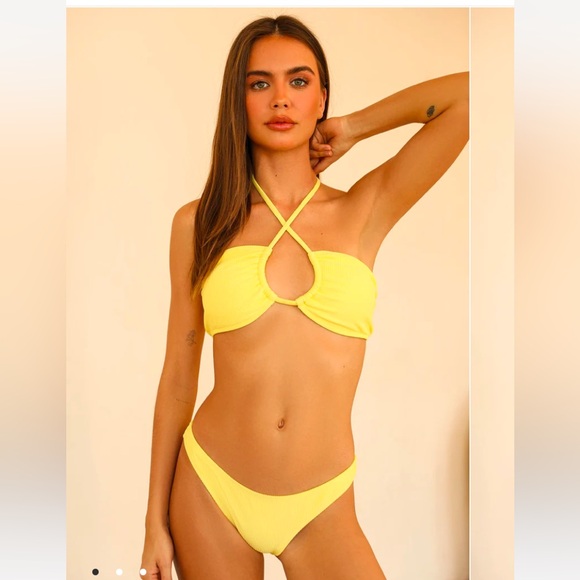 Yellow Multiwear Bandeau Bikini Top - Picture 1 of 4